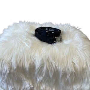 Frye Leather Belt‎ Women's Black Cut Out L Large Silver Buckle